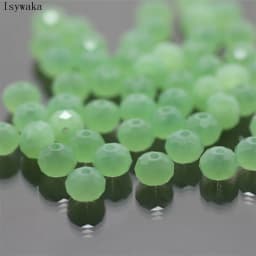 Isywaka Solid Army Green Colors 4*6mm 50pcs Rondelle Austria Faceted Crystal Glass Beads Loose Spacer Round Beads Jewelry Making