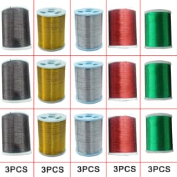 TAKEDO 15PCS/SET 100 Yards B Spool Nylon Metallic NCP Thread Guide Ring Winding Thread DIY Rod Building Repair Wrapping Line