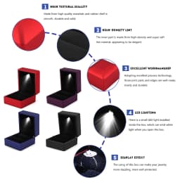 LED Ring Box Ring Storage Case 4 Colors Fashionable LED Lighted Ring Storage Box Jewelry Display Case Gift