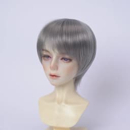 Doll's Wig for 1/3 1/4 1/6 Bjd Doll Color Blocking Short Hair Soft Silk Play House Girl Toys Dress Up Doll Accessories, No Doll