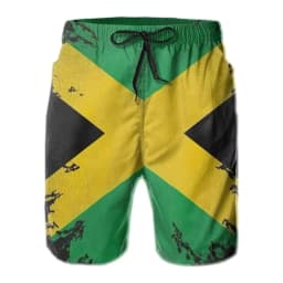 Women's Men's 3d Printed Jamaican Flag Swim Trunks Fashion Summer Beach Surf Board Shorts Quick Dry Sports Gym Short Pants