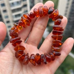 Yoowei 100% Real Amber Bracelet for Unisex Genuine Black Bead Irregular Natural Plant Medical Healing Jewelry Gift Wholesale