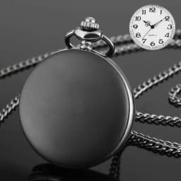 Antique Stylish Simple Vintage Smooth Double Cover Quartz Pocket Watch with 80cm Necklace Chain Unisex Pendant Clock Timepiece