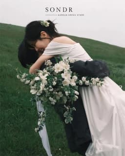 Sondr Customized Square Collar Simple Wedding Dresses Korean Photo Shoot Short Sleeves Bridal Gowns A-line Pick-ups Floor-Length
