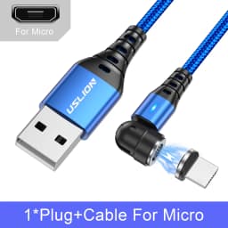 USLION 540 Rotate 3A Magnetic Cable Fast Charging Micro USB Type C Cable For iPhone Xiaomi Samsung Charger Wire Cord USB Cable