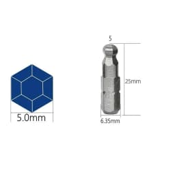 3Pcs Magnetic 1/4 Inch Ball Screwdriver Bits - Auto Repair Tools 25mm Length 3/4/5/6mm Screwdriver Head