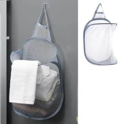 Foldable Storage Laundry Basket Organizer Dirty Clothes Mesh Bag Household Wall-mounted Bathroom Clothes Hanging Baskets Bucket
