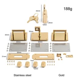 1/3/5Sets Big size High-Grade Solid stainless steel Lock Set For Classic Luxury Bags Padlock with Keys Replacement Accessories