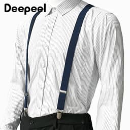 Deepeel 2.5*100cm Men Suspenders 4 Clips Elastic Adjust Strap Harness Adults Man Braces for Pants Hanger JockStrap Accessories