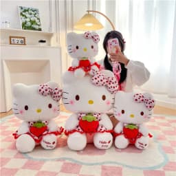 23cm Sanrio Hello Kitty Doll Fruit Strawberry Cat Doll Girls Plush Toy Home Decor Pillow Cute Cartoon Girls Birthday Gifts