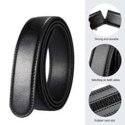 110-130 cm Luxury Men's Automatic Buckle Only With Body Belt Body Belt Leather Belt Without Buckle Cowhide Belt Black Men's Jean