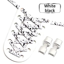 Stylish No Tie Elastic Shoelaces for Sneakers Effortlessly Unique Shoe Lace Splash Ink Flat Shoe Laces Design Suitable All Ages