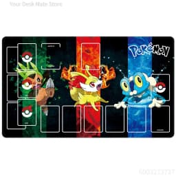 Kanto Starters Elemental TCG Playmat Non-slip Rubber Desk Mat