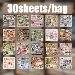 Mr Paper 30/60pcs Happiness Notebook Series Square Cut Film Sticker Book Japan Korea Cute INS Style Handbook DIY Diary Guca Plat
