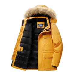 Winter 2026 New Fashion Men Solid Color Simple Basic Casual Trendy Daily Thicken Hooded Parka Male American Style Coats Tops