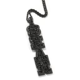 THE BLING KING Custom Vertical Initial Letter Pendant Mixed Inlay Different Shape Cubic Zircon NamePlate Necklace Hiphop Jewelry