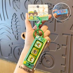 Monchhichi Keycap Clicker Anti Stress Key Cap Keyboard Fidgets Keychains Funny Squishy Bag Charms Accessories 몬치치 키링