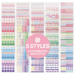 40 Sheets Colorful Paper Index Label Stickers 3424+ Pcs Planning Stickers Diary Notes Marking Aesthetic Creative Stickers