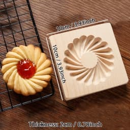 3D Wooden Cookie Cutter Moulds for DIY Baking, Engraved Embossed Biscuit Molds, for Gingerbread Fondant Christmas Baking Molds