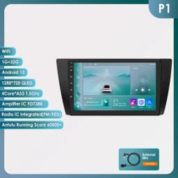 9" Hizpo 2Din Otca-Core Snapdragon 6115 Android14 Car Radio for BMW E90 E91 E92 E93 2006 - 2012 GPS DSP RDS 4G BT Auto CarPlay