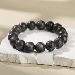 JD Natural Black Spectrolite Flash Smooth Beaded Bracelet Women Men 6 8 10mm Labradorite Stone Stretch Bracelets Yoga Jewelry