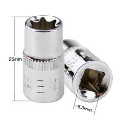 6pcs 1/4 Inch Steel Drive Sockets For Torx Star Female Bit E Socket Set E4 E5 E6 E7 E8 E10 Ratchet Wrench Adapter Hand Tools
