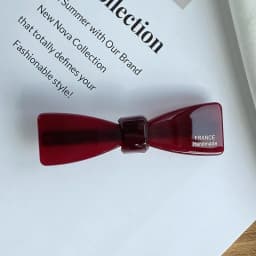 Temperament wine red~Korean FRANCE small bow spring clip French bangs clip edge clip hair accessory headpiece