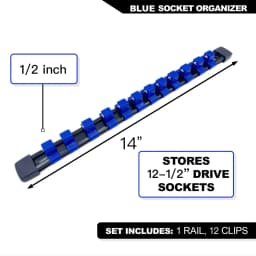 360° Swivel ABS Socket Organizer 1/4Inch 3/8Inch 1/2Inch Premium Quality Socket Clip Rail Holder Socket Organizer Sleeve Tools