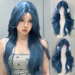 OLACARE Long Body Wave Black Brown Purple Cosplay Wigs Heat Resistant Synthetic Wigs Middle Part Natural Lolita LM Wigs Women