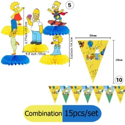 The Simpsons Happy Birthday Party Decoration Tableware Set Cartoon Plates Cups Napkins Practical Durable Bestselling Supplies