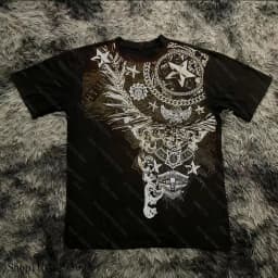 Retro Classic Gothic Style T-shirt Print Oversized Shirt High Street Shirts Gothic Round Neck Cotton Tops New Mens Women T Shirt