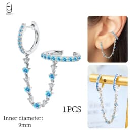 925 Sterling Silver Needle Exquisite Turquoise Silver Earrings for Women Blue Crystal Geometry Pendant Earrings Luxury Jewelry