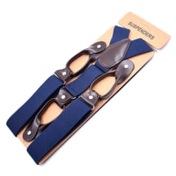 Fashion Man's Button Suspenders PU Leather Braces Adjustable Elastic Bretelles Y-Back Ligas Tirantes New Size 3.5*120cm