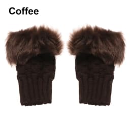 Winter Half Finger Elastic Thicken Warm Warm Mittens Knitted Gloves Faux Rabbit Hair Gloves