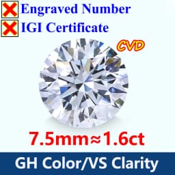 COSFIX 0.3-5ct Round Lab Grown Diamond HPHT IGI Certificate 3EX D/F Color VVS1 Clarity Diamond Gems