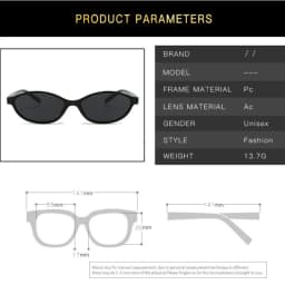 Retro Oval Frame Sunglasses Fashion Personalized Trendy Small Frame Sunglasses Punk Cat Eyes Sunshade Sun Protection Glasses