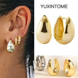 Pave Micro Crystal North Star Hoop Earrings Punk 925 Sterling Silver Ear Needle Twist Gold Earrings For Women Minimalist Jewelry