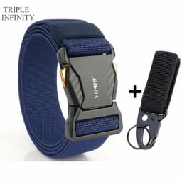Luxury Metal Quick Release Pluggable Buckle Elastic Belt For Men Durable Tactical Belts Cowboy Outdoor Stretch Army Belt Hunting
