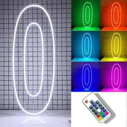 30inch Color-Changing Neon Sign Numbers - Free Standing & Hanging Option for Birthday Wedding Party Decor Lighting