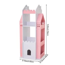 3/4 layer castle children's house rotating bookshelf toy storage rack display bookshelf storage cabinet home decoration