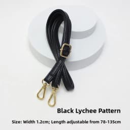 New Yu Black Leather Bag Strap Single Shoulder Crossbody Bag Long Strap School Bag Backpack Accessories Women's Bag Belt