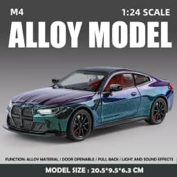 Alloy 1:24 Scale BMW M4 Sport Car Model Simulation Diecast Toy Vehicle Collection Home Decor Children Boy Birthday Gift Toy Car