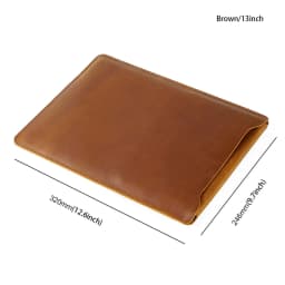 Designer Cowhide Quilted Computer Laptop Cover Custom Leather Laptop Sleeves Bag Case For 12" 13" 14" Macbook Pro