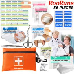 56-Piece First Aid Kit Mini Outdoor Survival Gear for Camping, Travel, Car, Office, Home Emergency & IFAK Medical Bag