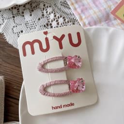 Korean Glossy Hair Clips New Silver Pink White Bangs Side Barrettes for Girls Sweet Non Slip Double Wear 2pcs