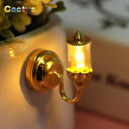 1PCS 1/6 1/12 Scale Dollhouse Lights Miniature LED Wall Sconce Lamp Battery Operated With ON/OFF Switch Lighting Accessories