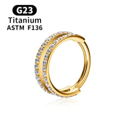 ASTM F136 Titanium 16G Hinged Nose Ring CZ Septum Clicker Cartilage Hoop Earrings Tragus Rook Daith Conch Helix Piercing Jewelry