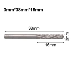 1pc 3mm 1/8 Tungsten Carbide Milling Cutter Long Shank Carbide Burs For Milling Cutter Burr Rotary 38mm To 100mm Rotary Tools