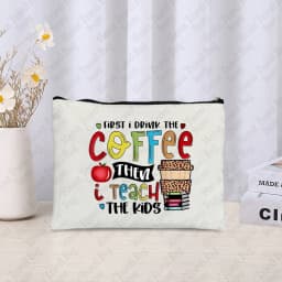 Teacher Cosmetic Case Back To Shool Gift Trendy Zipper Makeup Bag Pouch Thank You Teachers Gifts Pencil Case Lipstick Storage