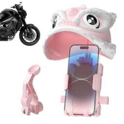 Motorcycle Phone Mount Waterproof Stable Phone Holder With Lion Hat Navigation Stand With Strong Spring Arm Multifunctional